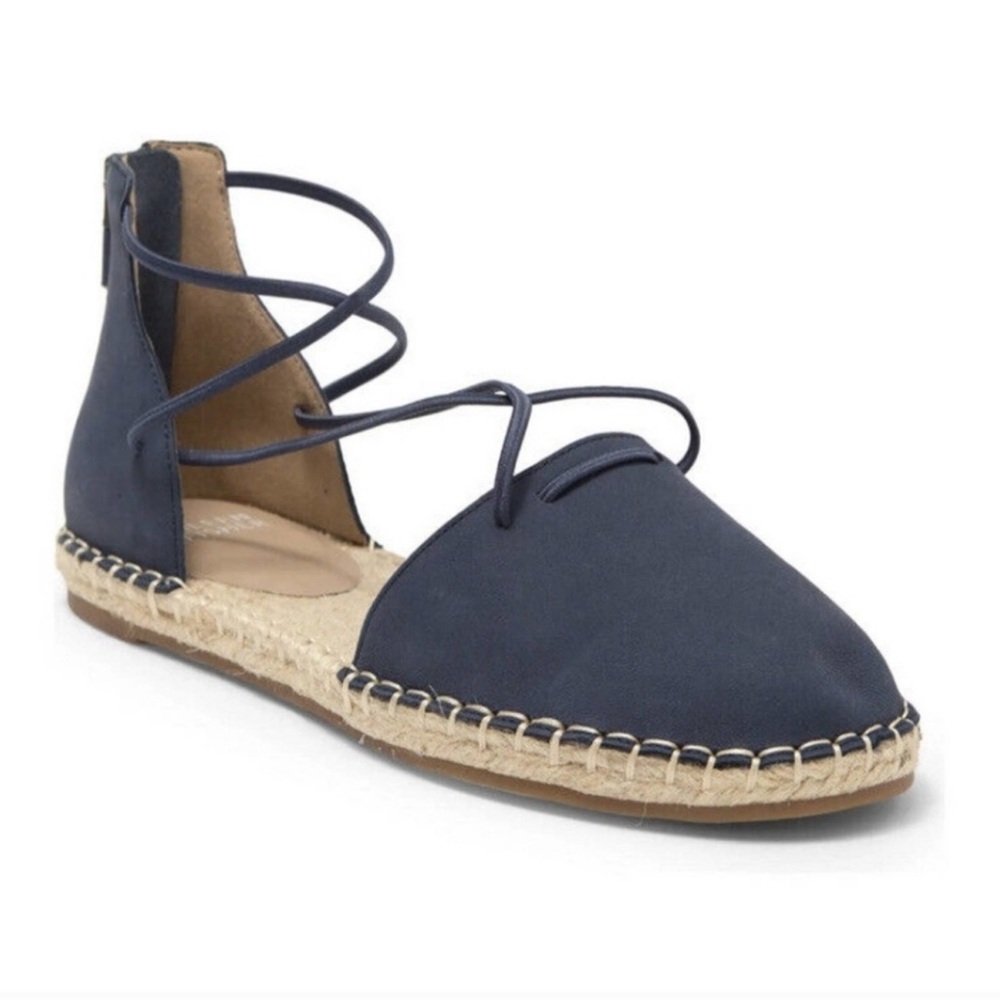 Navy Lace-Up Espadrille Flats - Women's Espadrilles